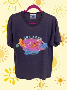 Disney Pooh 100 Acre Friends Winnie the Pooh dark purplish tee